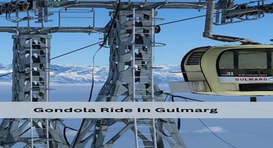 Gulmarg Gondola ride with snow-covered mountains