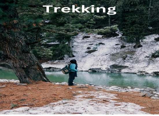 Trekking through green alpine meadows in Kashmir in summers